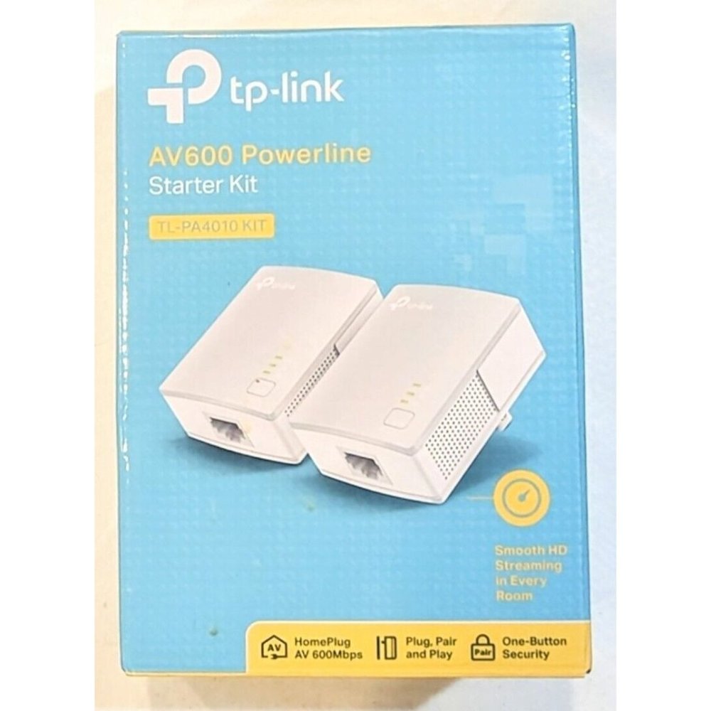 TP-Link TL-PA4010 KIT AV600 600Mbps Nano Powerline Ethernet Adapter Starter Kit